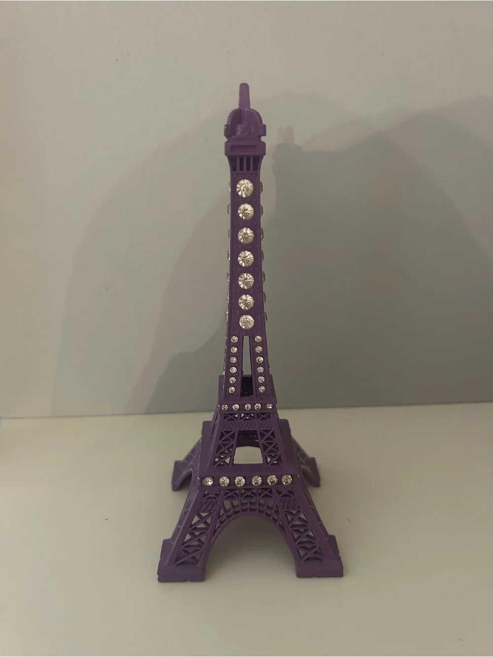 Small Purple Eiffel Tower Decorative Figurine with Rhinestones - Picture 1 of 1